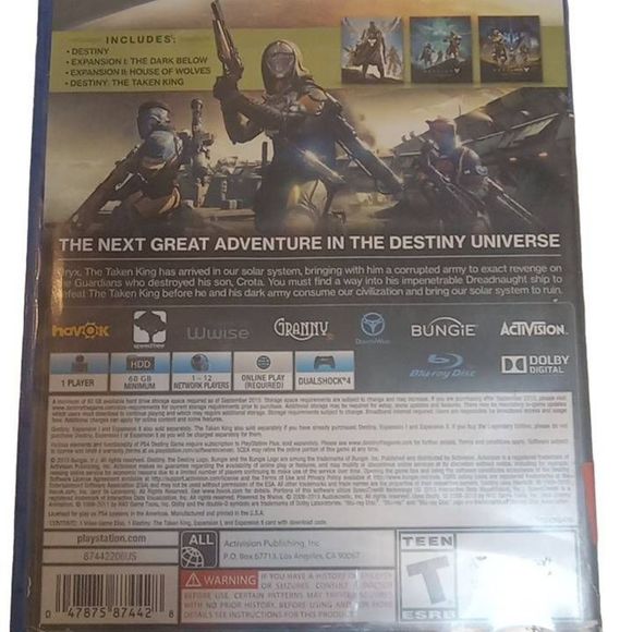PS4 Destiny the Taken King Legendary Edition Video Game